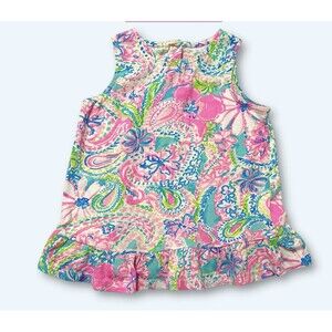 Lilly Pulitzer Light Cotton Sun Dress Toddler 18-24M Summer Floral Colorful
